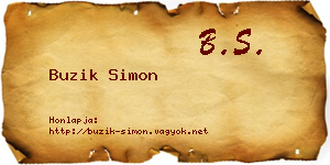 Buzik Simon névjegykártya